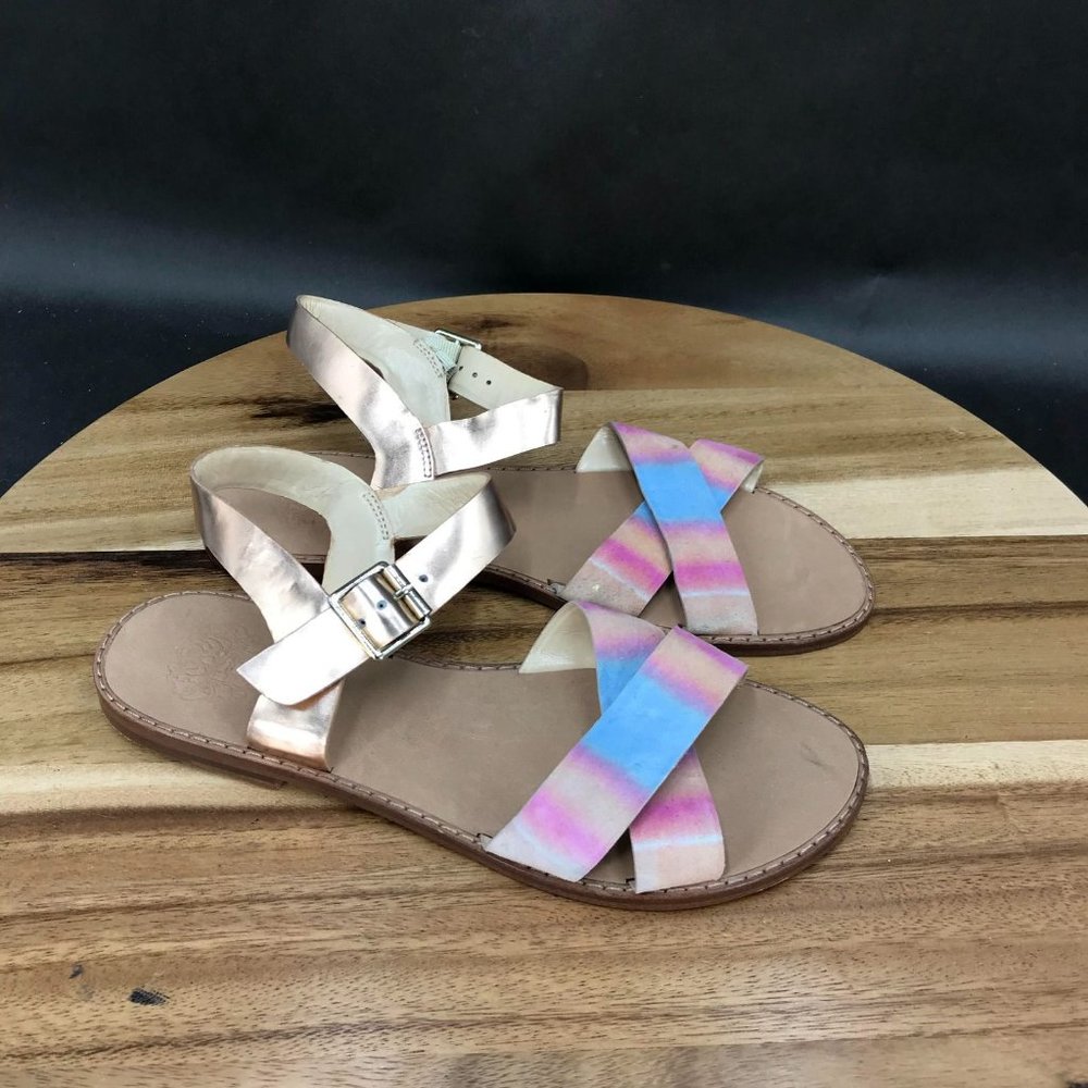 Vince Camuto Avalla Strap Multicolor Sandals Adjustable Buckle Womens Size 7 B